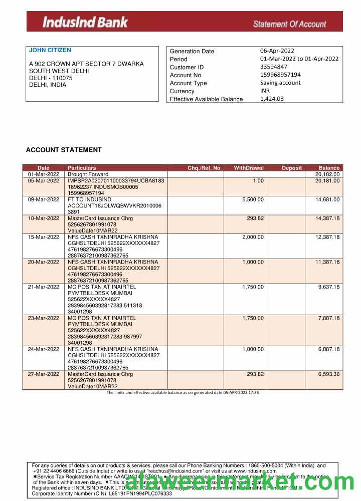 India IndusInd bank statement.1